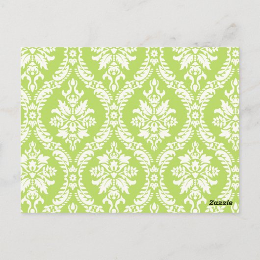 Carte postale Numéro de table Damas vert (Dos)