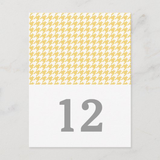 Carte postale Numéro de table de base jaune (Devant)