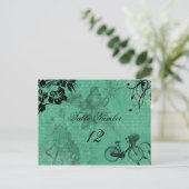 Carte postale Numéro de table de bicyclette Turquo (Debout devant)