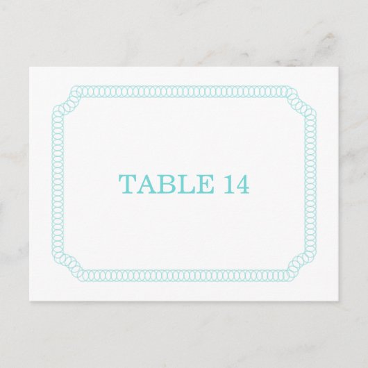 Carte postale Numéro de table de billets entouré d (Devant)