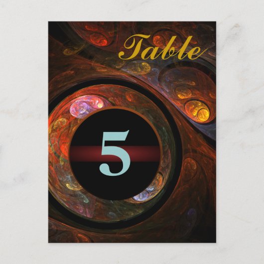 Carte postale Numéro de table de connexion fluide (Devant)