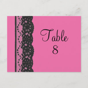 Carte postale Numéro de table de dentelle (fuchsia