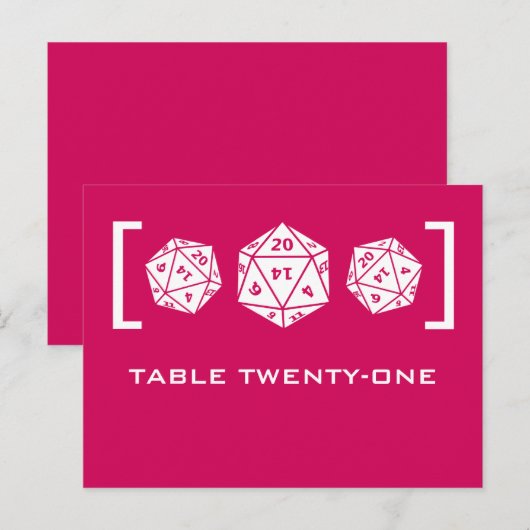 Carte postale Numéro de table de jeu de dés rose D (Devant / Derrière)