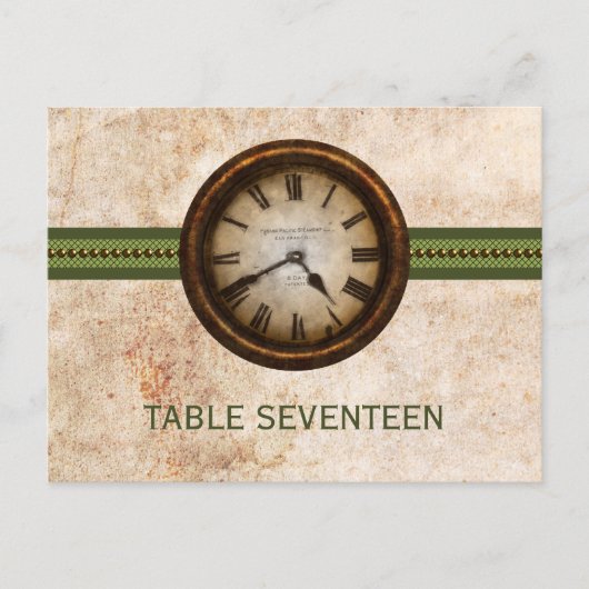 Carte postale Numéro de table de l'horloge antique (Devant)