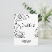 Carte postale Numéro de table de Mariage noir blan (Debout devant)