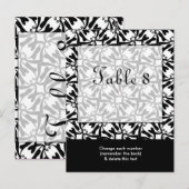 Carte postale Numéro de table de Mariage noir blan (Devant / Derrière)