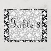 Carte postale Numéro de table de Mariage noir blan (Dos)