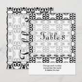 Carte postale Numéro de table de Mariage noir blan (Devant / Derrière)