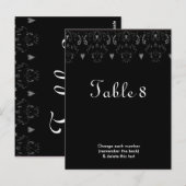 Carte postale Numéro de table de Mariage noir blan (Devant / Derrière)