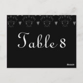 Carte postale Numéro de table de Mariage noir blan (Dos)