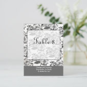 Carte postale Numéro de table de Mariage noir blan (Debout devant)