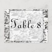 Carte postale Numéro de table de Mariage noir blan (Dos)