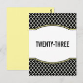 Carte postale Numéro de table de quatrefoil jaune  (Devant / Derrière)