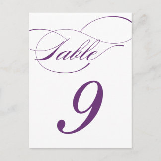 Carte postale Numéro de table de script élégant |
