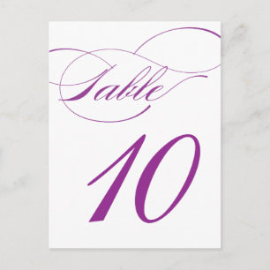 Carte postale Numéro de table de script élégant