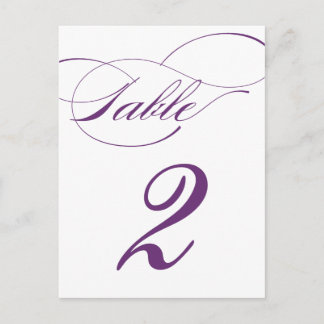 Carte postale Numéro de table de script élégant |
