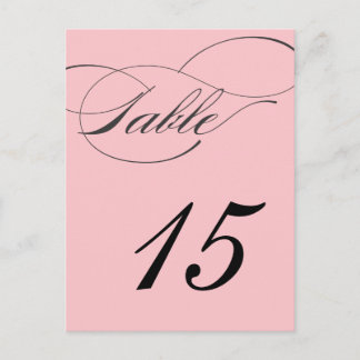 Carte postale Numéro de table de script élégant |