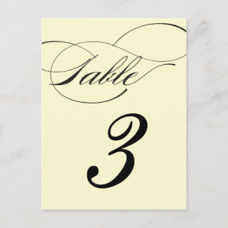 Carte postale Numéro de table de script élégant -