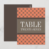 Carte postale Numéro de table de table Orange Fanc (Devant / Derrière)