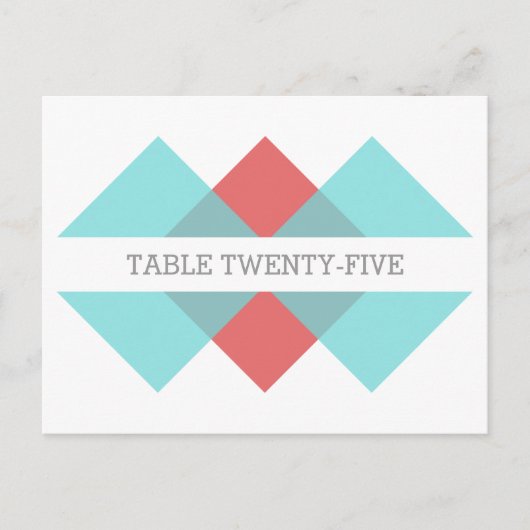 Carte postale Numéro de table de triage géométriqu (Devant)