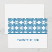 Carte postale Numéro de table Déco moderne bleu (Devant / Derrière)