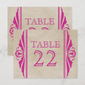 Carte postale Numéro de table Déco rose Élégant (Devant / Derrière)