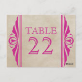 Carte postale Numéro de table Déco rose Élégant (Dos)