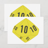 Carte postale Numéro de table des dés D10 jaune (Devant / Derrière)