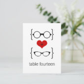 Carte postale Numéro de table des lunettes Geeky (Debout devant)