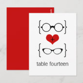 Carte postale Numéro de table des lunettes Geeky (Devant / Derrière)