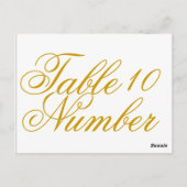Carte postale Numéro de table d'impression or simp (Dos)
