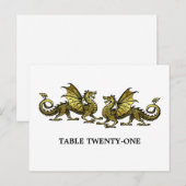 Carte postale Numéro de table Dragons Gold Elegant (Devant / Derrière)