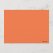 Carte postale Numéro de table du coeur, orange (Dos)