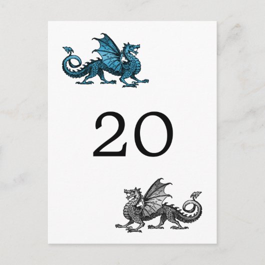 Carte postale Numéro de table du dragon d'argent b (Devant)
