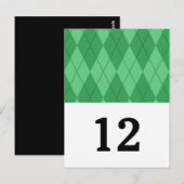 Carte postale Numéro de table du Jacquard vert (Devant / Derrière)