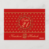 Carte postale Numéro de table du Mariage d'inspira (Dos)