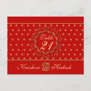 Carte postale Numéro de table du Mariage d'inspira