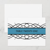 Carte postale Numéro de table fleurie Blue Deco (Devant / Derrière)