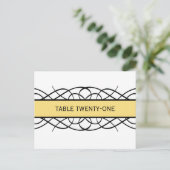 Carte postale Numéro de table fleurie Jaune (Debout devant)