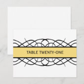 Carte postale Numéro de table fleurie Jaune (Devant / Derrière)