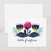 Carte postale Numéro de table florale funky (Devant / Derrière)