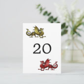 Carte postale Numéro de table Gold Red Dragon (Debout devant)