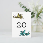 Carte postale Numéro de table Gold Turquoise Drago (Debout devant)