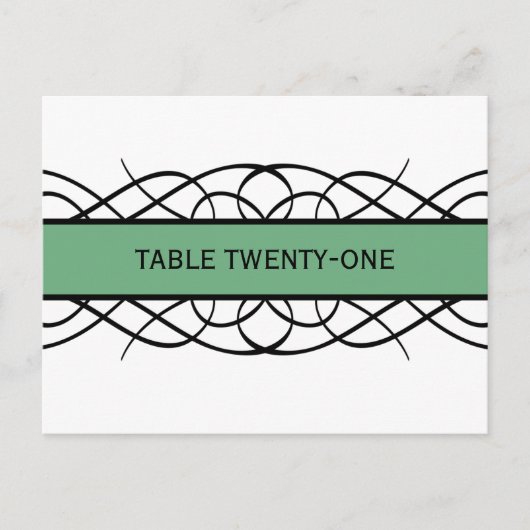 Carte postale Numéro de table Green Déco Flourdiss (Devant)