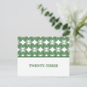Carte postale Numéro de table Green Modern Deco (Debout devant)