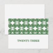 Carte postale Numéro de table Green Modern Deco (Devant / Derrière)