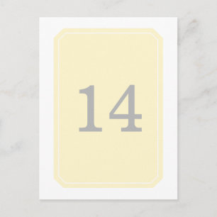 Carte postale Numéro de table Jaune simple et élég