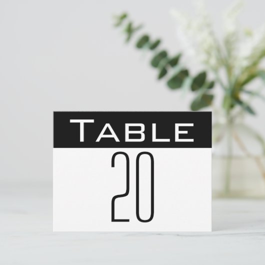Carte postale Numéro de table minimal (Debout devant)