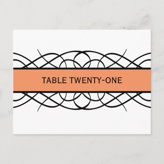 Carte postale Numéro de table Orange Deco Flourf (Devant)