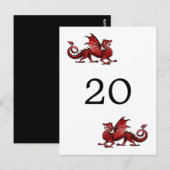 Carte postale Numéro de table Red Dragon (Devant / Derrière)